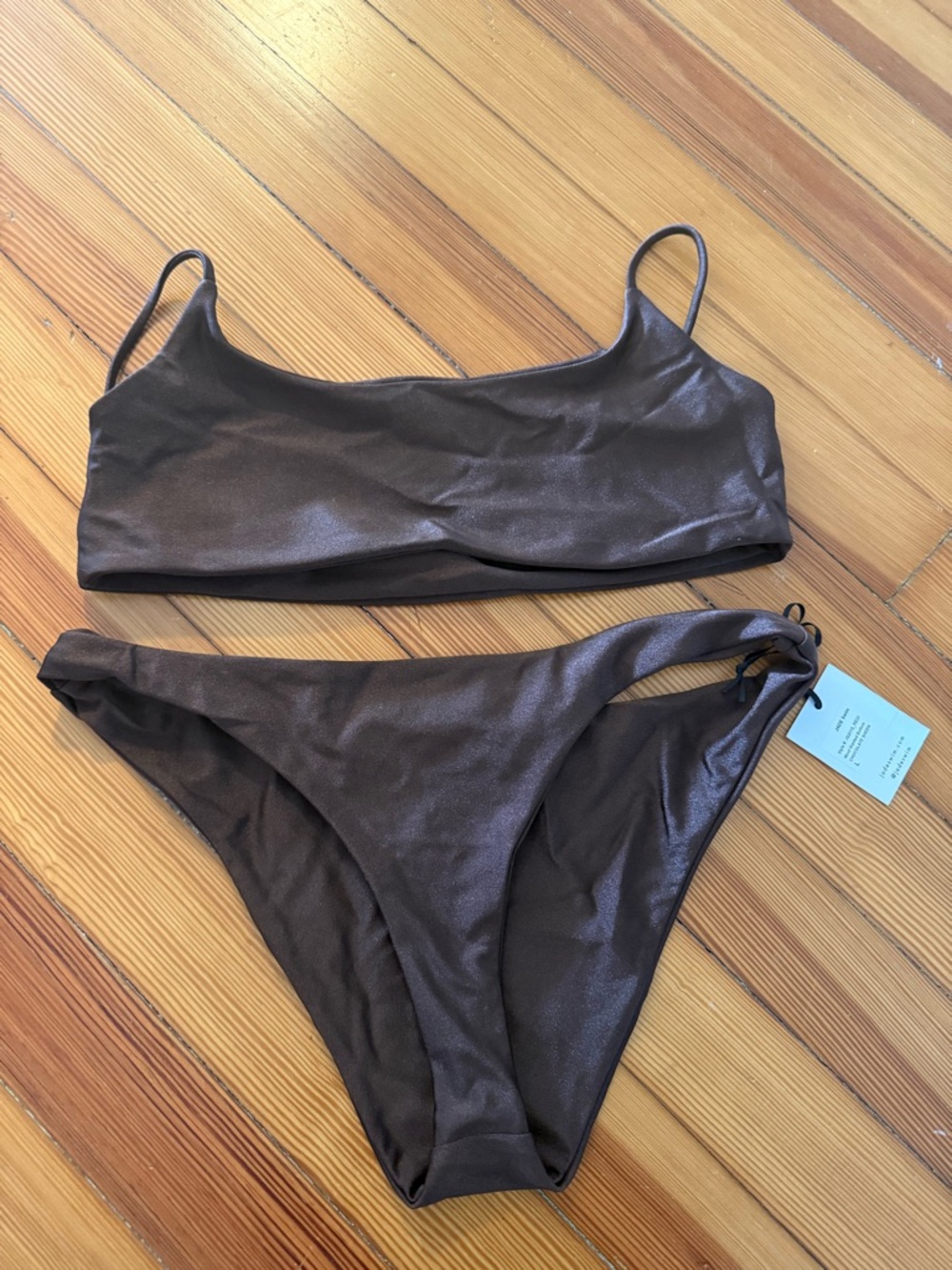 Jade Swim Bikini in Chocolate Sheen. Most Wanted bottom.